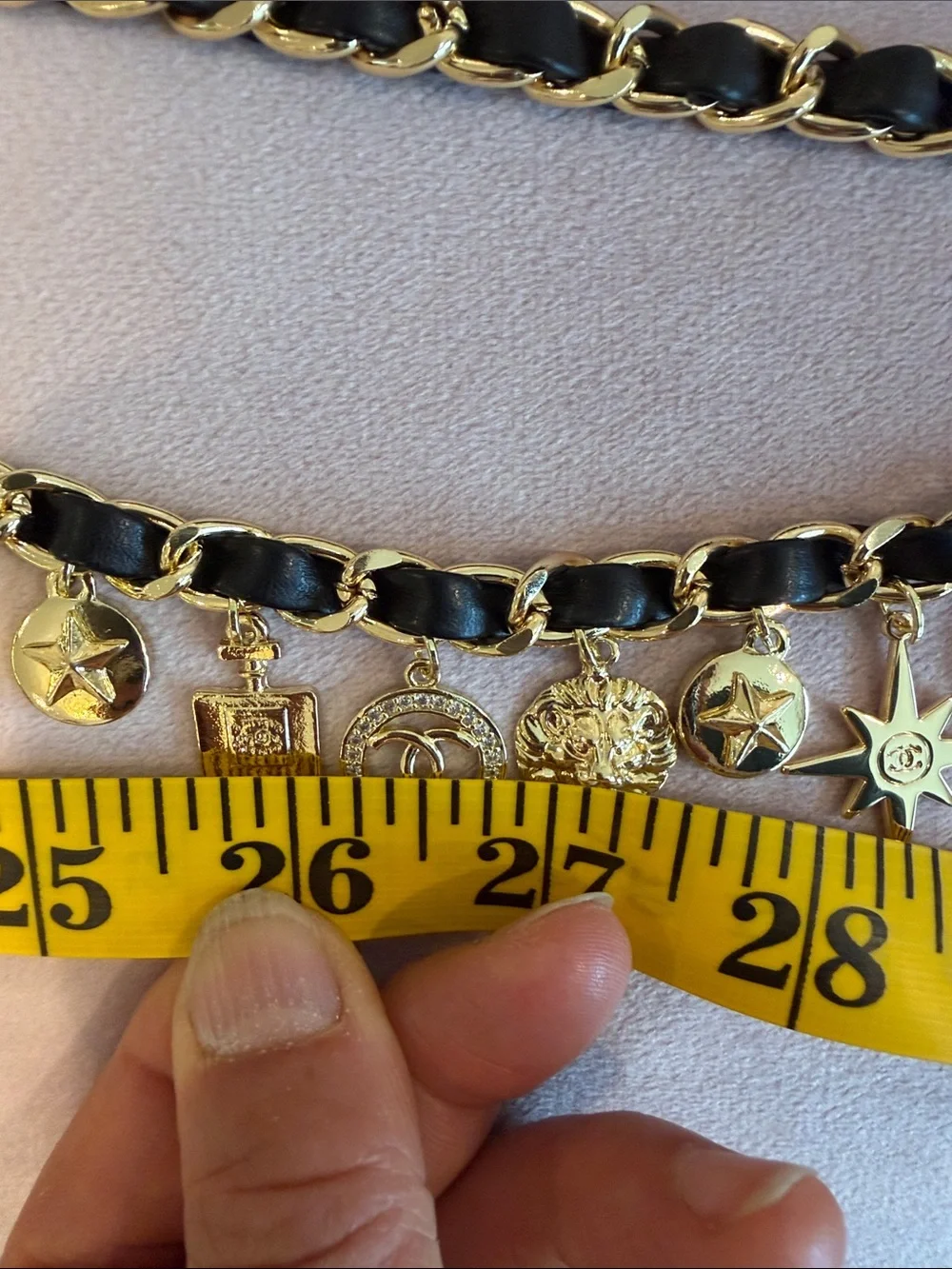 CHANEL Black and Gold Charm Chain Belt - Picture 15 of 15